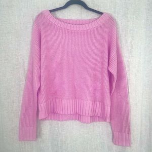 OFF SHOULDER PINK KNIT NASTY GAL SWEATER